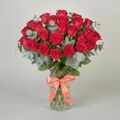 24 Red Roses With Vase