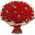 60 red roses in a bunch