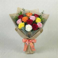 12 Bali Mixed Roses In A Bunch