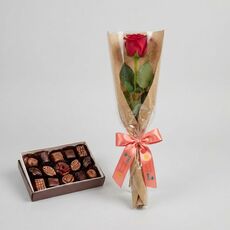 1 Rose With Chocolates