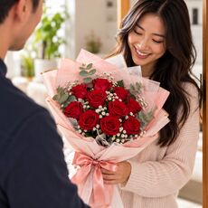 12 red roses