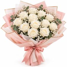 12 white roses