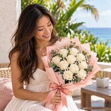 12 white roses