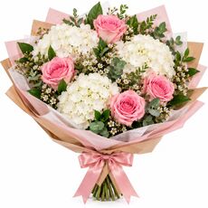 rose and hydrangea