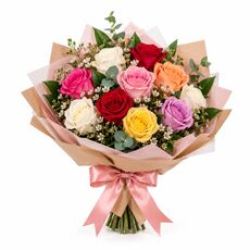 mixed bright roses