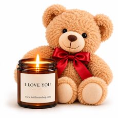 teddy and candle