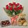 12 Bali Red Roses Bunch Teddy Bear and Chocolate