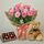 20 Bali Pink Rose With Teddy And Chocolates