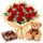 12 red roses. teddy bear. chocolates