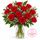 12 red roses in a vase