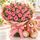 20 pink roses and a teddy bear