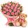 20 pink roses and a teddy bear