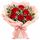 6 red roses in a bunch