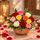 12 mixed roses in a pot