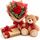 single red rose teddy and chocolatesbali