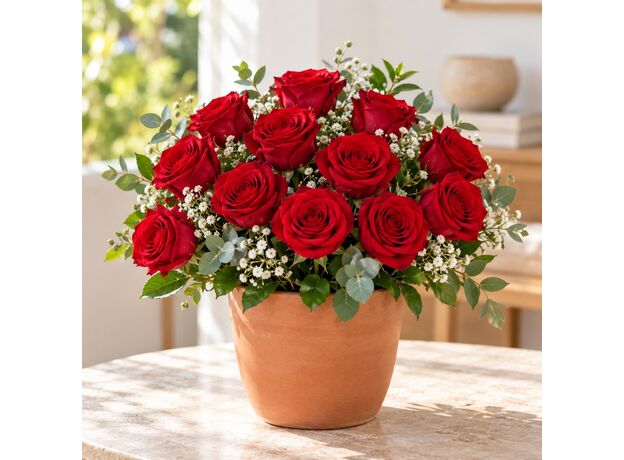 12 red roses