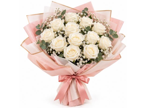 12 white roses