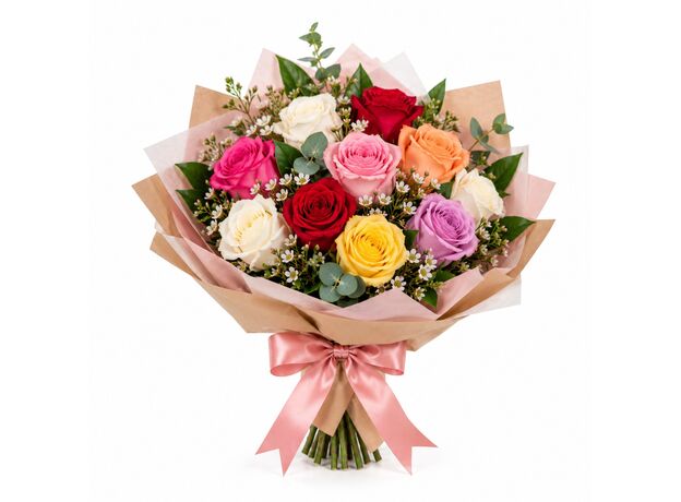 mixed bright roses